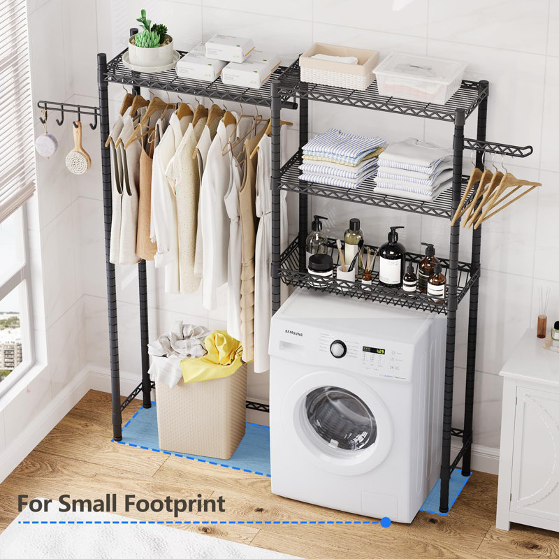 Homhougo Metal Free Standing Laundry Room Organizer Wayfair
